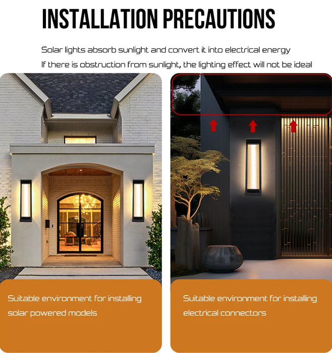 Solar Wall Light Outdoor Dusk to Dawn Porch Lighting Fixture Waterproof Solar Lanterns Anti-Rust Lanterns for Front Patio Garage