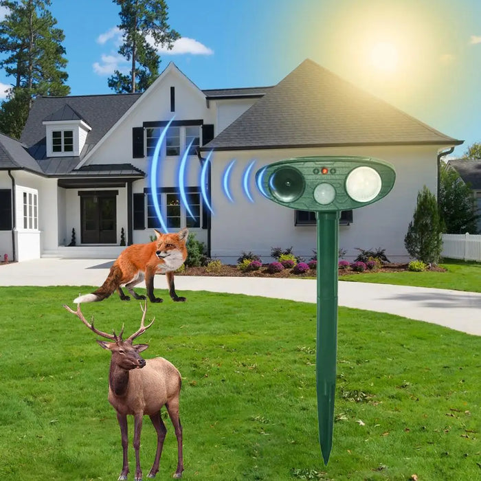 Solar Rat Bird Defender Solar Powered Deterrent with Motion Sensor and Flashing Lights Outdoor Solar Farm Garden Yard Device