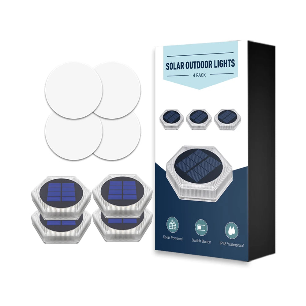 Solar Deck Lights Auto On/Off Dock Post Lights Driveway Fence Stairs Yard Patio Pathway Porch - Solar Powered Step Lights Blue