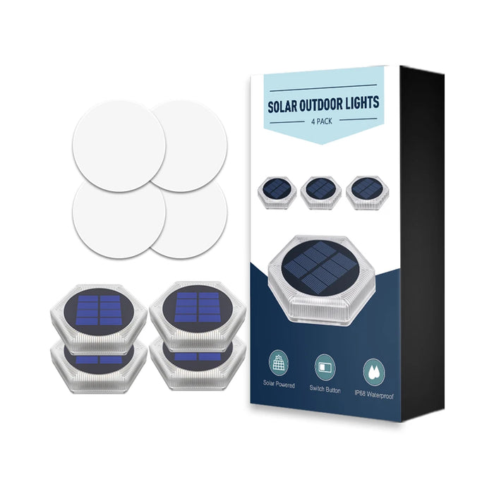Solar Deck Lights Auto On/Off Dock Post Lights Driveway Fence Stairs Yard Patio Pathway Porch - Solar Powered Step Lights Blue