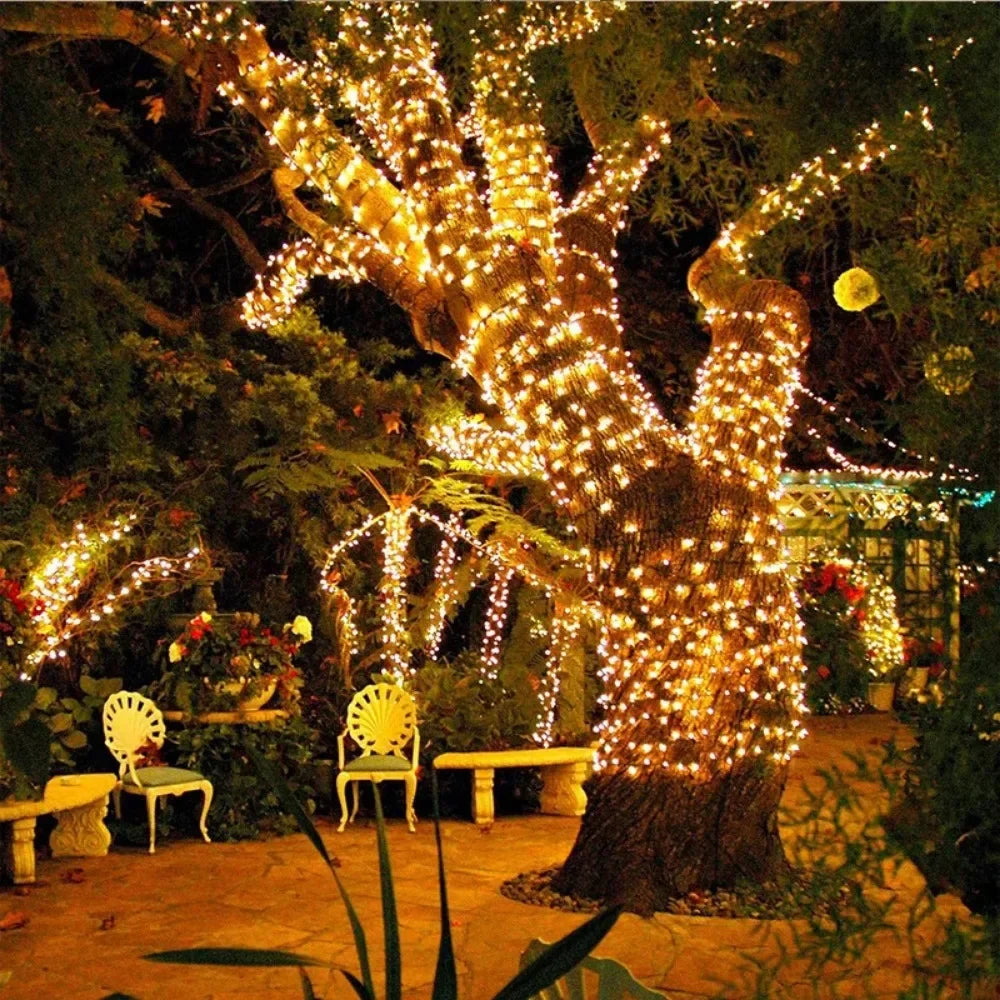 Solar String Fairy Light 8 Lighting Modes 5M 7M Waterproof Outdoor LED Garland Street Lamp Holiday Christmas Garden Decoration