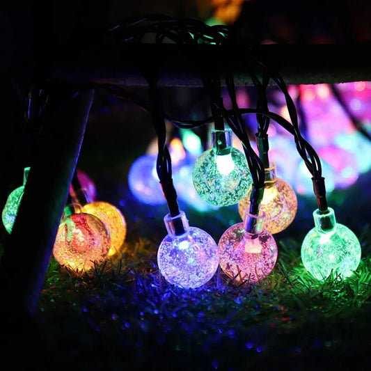 Solar Bubble Ball String Light,with 8 Lighting Modes,suitable for Gardenparty,and Yard Decoration