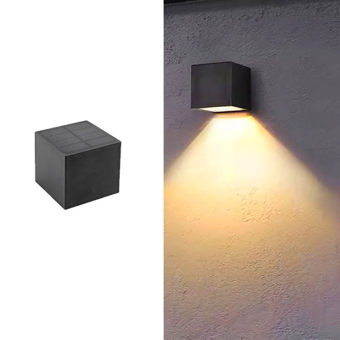 Solar Wall Lights Outdoor Square Modern Wall Lamp Waterproof Solar Fence Lights for House Wall Porch Garden Yard Patio Decor