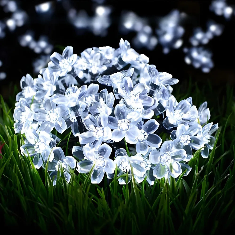 Solar Flower Lights Outdoor Solar String Lights for Garden, Patio, Fence & Christmas Decor ﻿