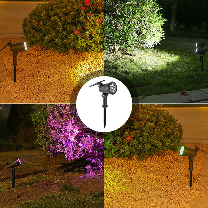 Outdoor Solar Spotlight 9LEDs Brightness Adjustable Spot Lights IP65 Waterproof Solar Spotlight for Garden Patios Porches