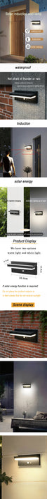 LED Solar Outdoor Wall lamp Waterproof Induction Wall Light Modern Entrance doors Garden Balcony Villa Porch Decor Lights