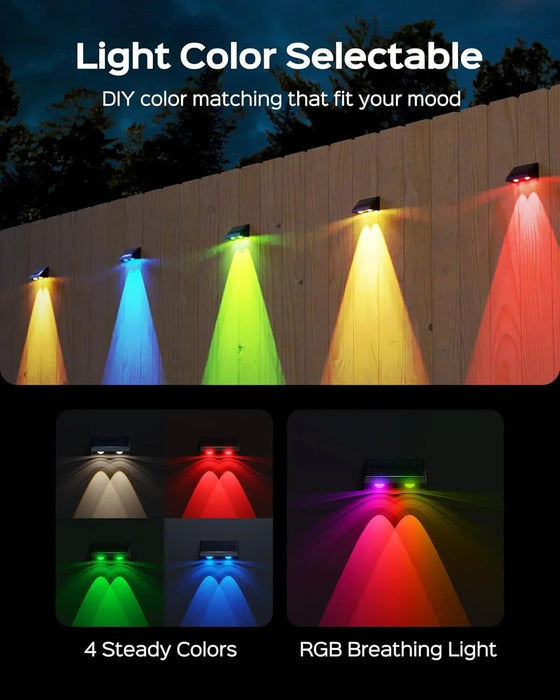 Solar Wall Light Outdoor LED Lamp Waterproof 1/2/3/4LED Beads Solar Powered for Porch Balcony Countyard Wall Fence Decortions