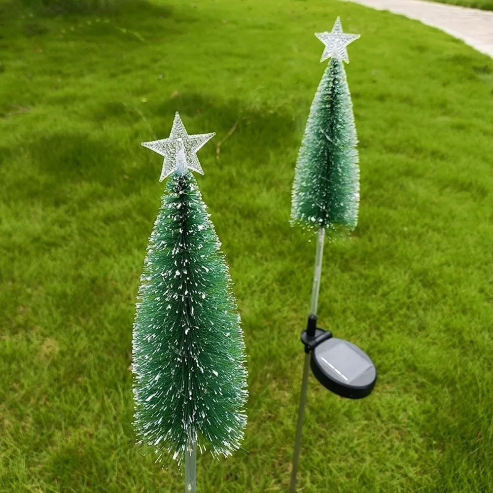 Decorative Solar Christmas Tree Lights Energy Saving Weatherproof Solar Garden Lights Stars Design Warm White/ Colorful