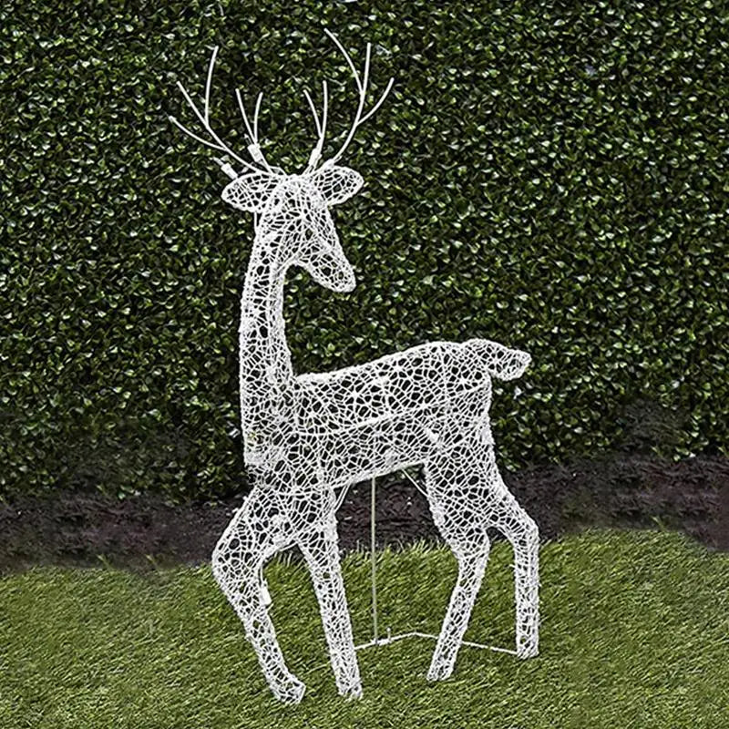 Lighted Christmas Reindeer Water Resistant Solar Light Up Decoration For Garden Outdoor Standing Elk Ornament For Yard Lawn