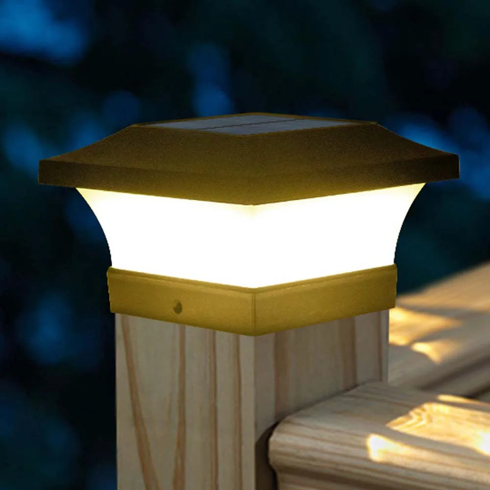 Solar Post Light Outdoor 3000K 6000K LED Fence Deck Cap Lamp for Landscape Garden IP65 Waterproof Gate Cottage Solar Column Lamp