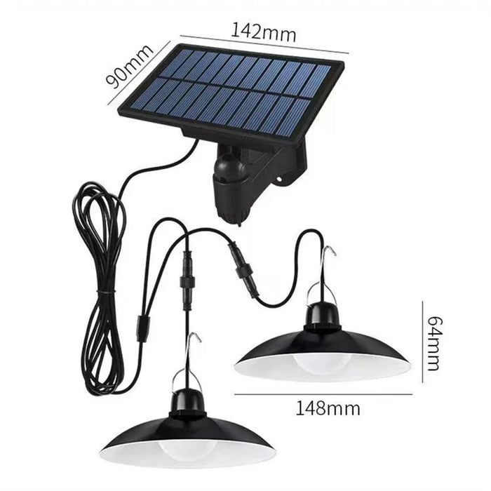 Solar Shed Lights Outdoor Indoor, Led Dusk to Dawn Battery Powered Pendant Lights, Waterproof Solar Hanging lamp for Gazebo Barn