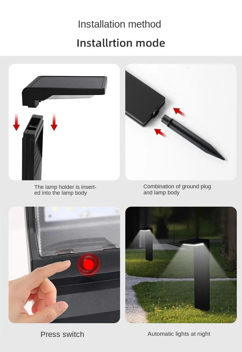 LED Solar Lawn Lights Outdoor Waterproof Courtyard Lights Garden Villas Residential Areas Decorative Areas