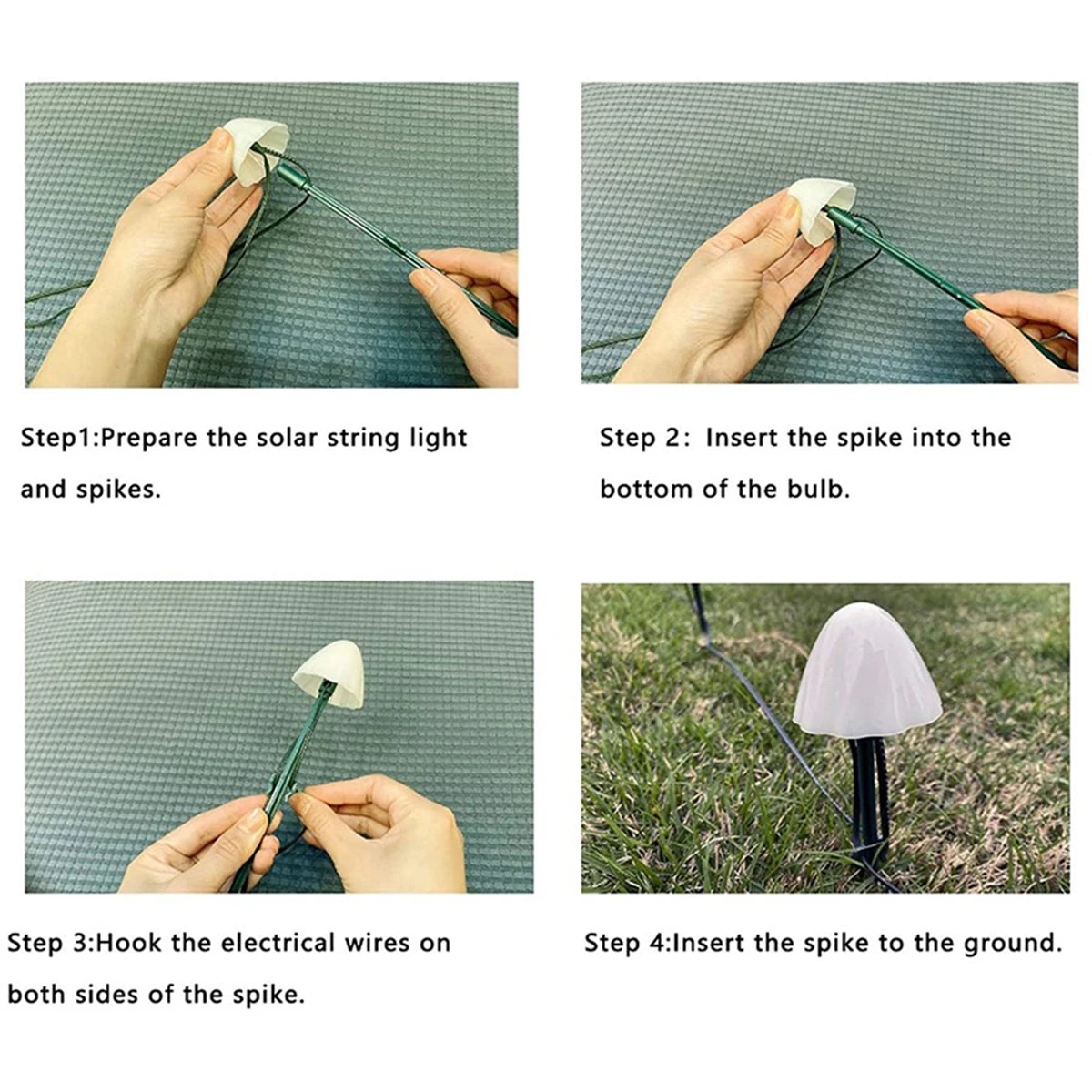 Solar Lights String Mushroom Lawn Fairy Lights LED Solar Lamps Outdoor For Garden Patio Terrace Path Landscape Decoration Lamps
