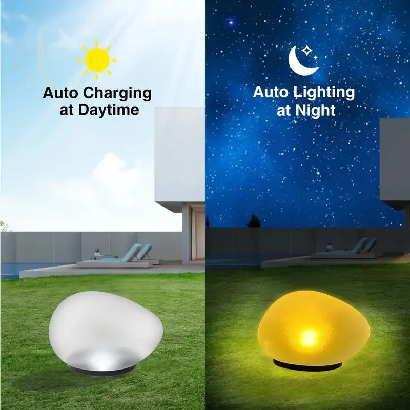 Solar Garden Lights Outdoor Landscape Night Lights for Lawn Patio Path Pathway Garden Waterproof Solar Powered Stone Light