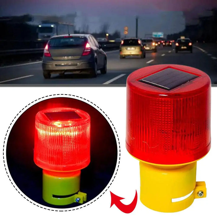 Solar LED Emergency Warning Light High Visibility Flashing Beacon For Construction Barriers, Road Safety & Night Alert