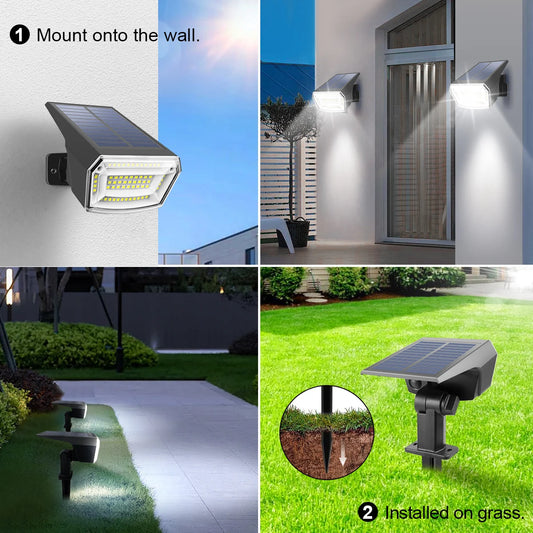 Built-in Large Capacity Battery 1200mAh LED Solar Floodlight Waterproof Spotlight Lamp Long Working Time For Garden Lawn Pathway