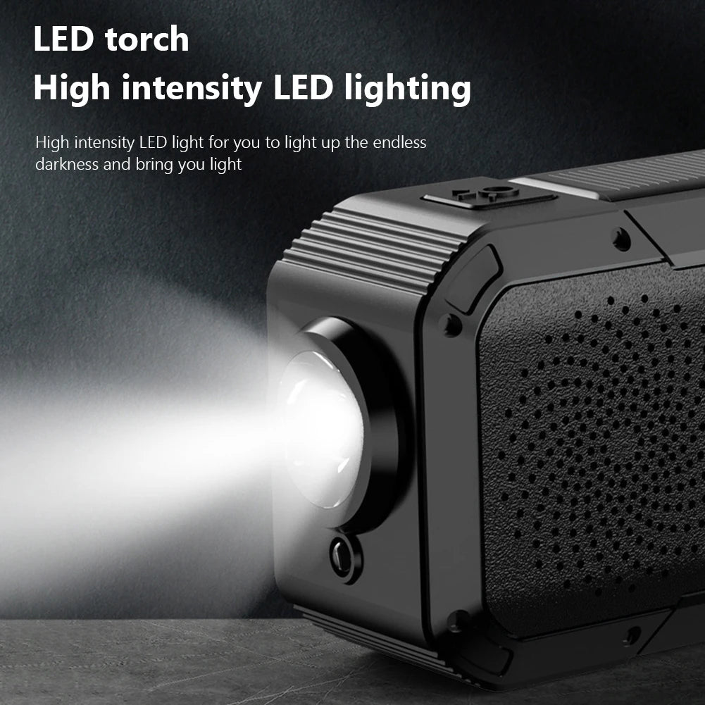 AM/FM/WB/NOAA Emergency Radio Hand Crank Solar Powered Radio Multifunction Weather Radio with BT Flashlight SOS for Outdoor