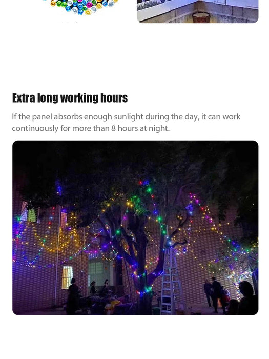 Led Solar String Lights 7m 50 Lights 8 Patterns Solar Fairy String Lights Waterproof Garden Wedding Party Decoration