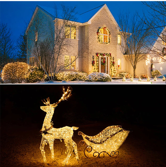 Outside Lighting Courtyard Gazebo Balcony Garden Decoration Solar LED Lights Ground Spike Solar Lamp Copper Wire String Light