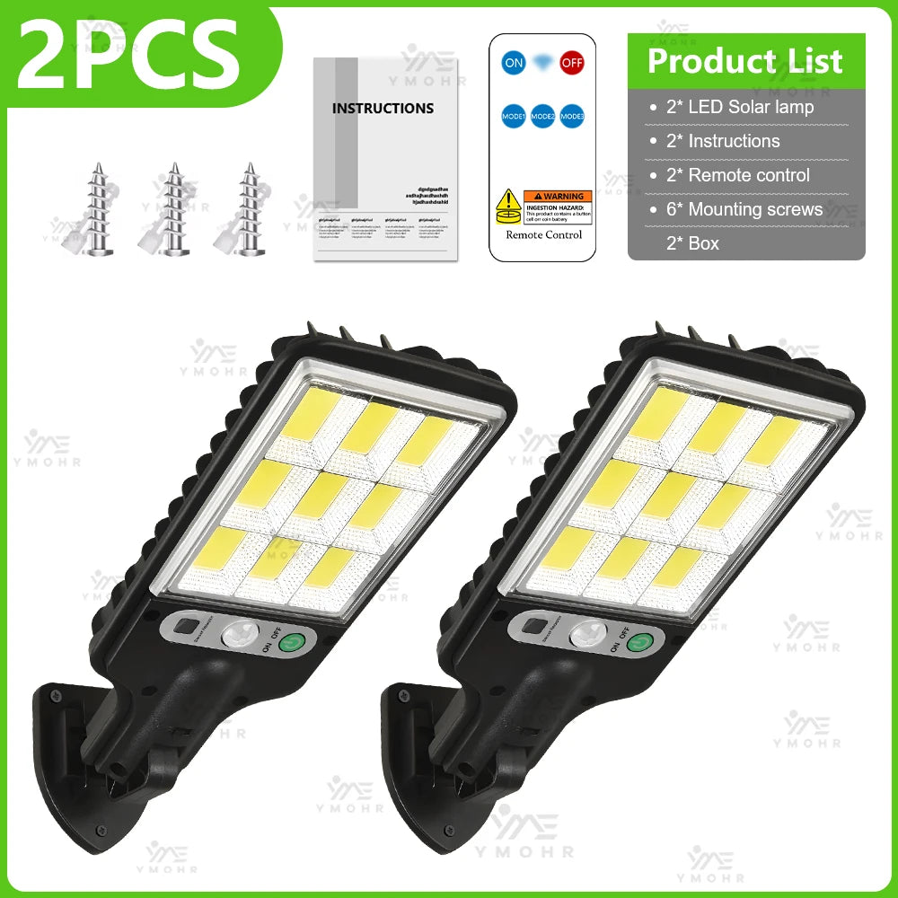 Big Led High Power Solar Street Lamp for Outdoor Garden Lighting Solar Sensor Lamp Outdoor Led Spotlights Decoration Wall Lights