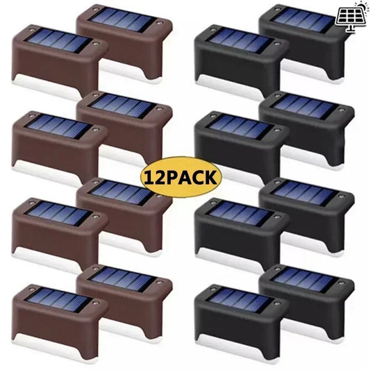 1/4/8/12Pcs Solar Deck Lights Outdoor Waterproof LED Fence Lights Step Garden Decorate Lamp for Patio Stairs Railing Pathway