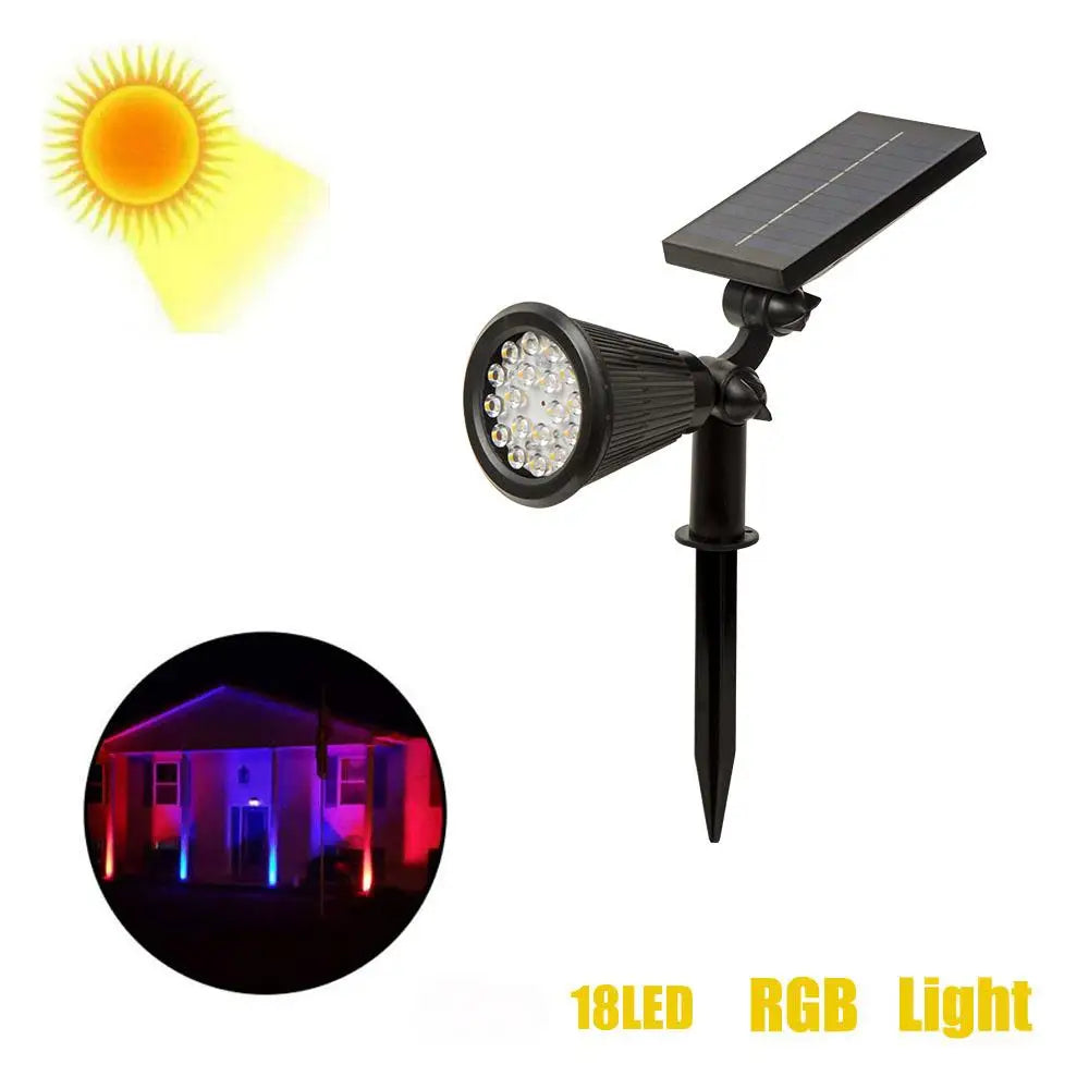 1pc 4/7/18/36LED Solar Spotlights Outdoor IP65 Waterproof Brightness Adjustable Spot Light  for Garden Backyard Driveway Patio