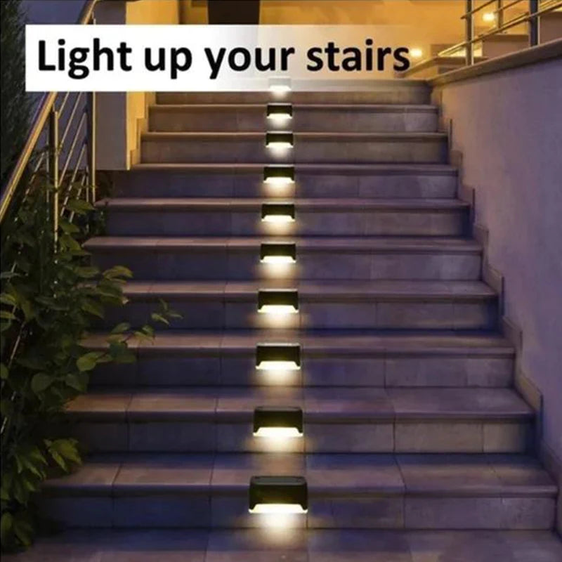 Solar Deck Lights 12 PacK Outdoor Step Lights Waterproof Led Solar Lamp for Railing Stairs Step Fence Yard Patio and Pathway