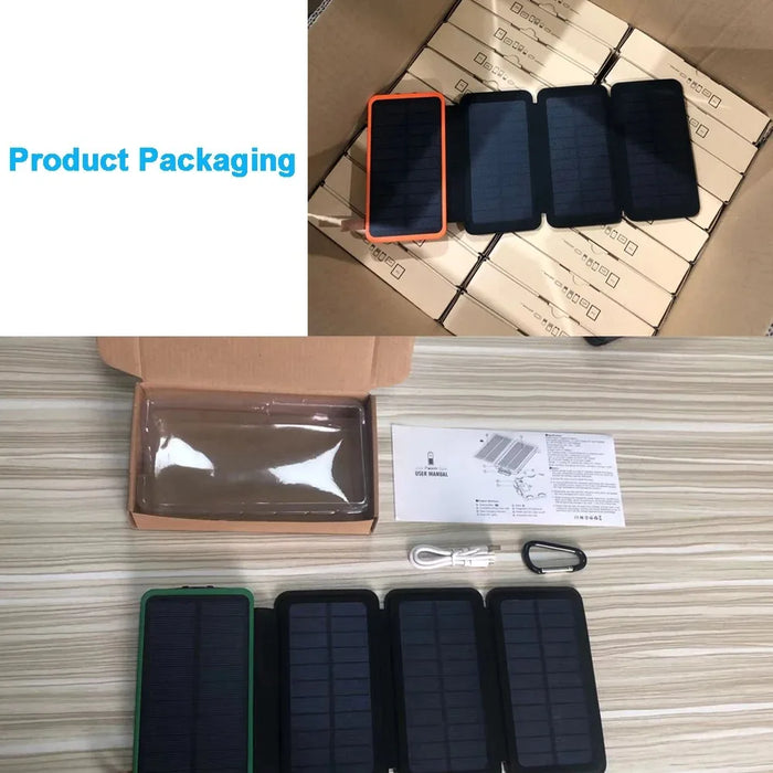Solar Power Bank 10000/20000 mAh Portable Solar Panel Charger Solar Cell Folding Solar Power Bank 5V Dual USB For Phone Camping