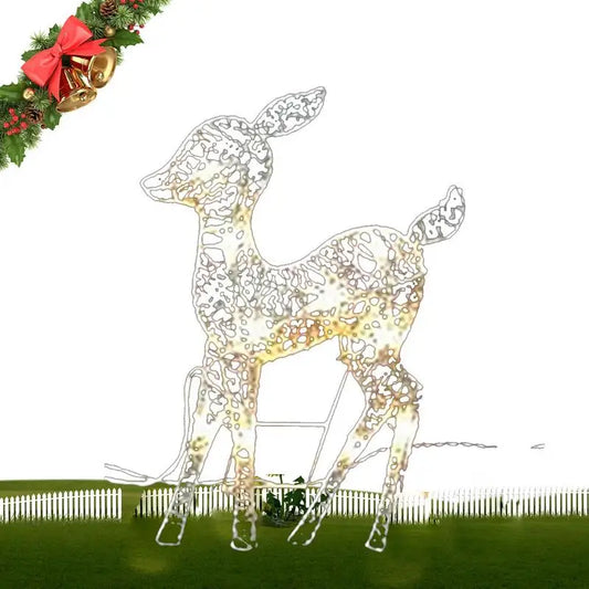 Lighted Christmas Reindeer Water Resistant Solar Light Up Decoration For Garden Outdoor Standing Elk Ornament For Yard Lawn