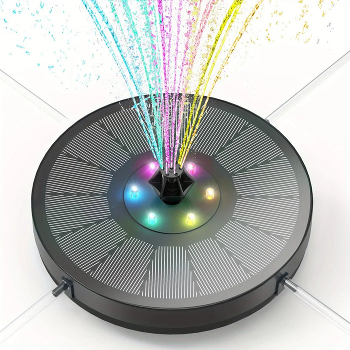 6.5W LED Solar Fountain Pump with Lights, for Bird Bath Pool, Solar Water Fountain with Battery, for Outdoor, Garden Decoration