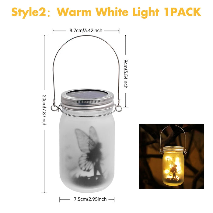 Christmas Solar Lantern Mason Jar Lights Solar Fairy Hanging Lanterns For Outdoor Yard Lawn Garden Decor Jar Light for Xmas Gift