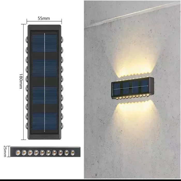 Solar Wall Lights Outdoor Warm/White Solar Wall Mount Porch Lamp Up And Down Lighting For Garden Street Landscape Balcony Patio