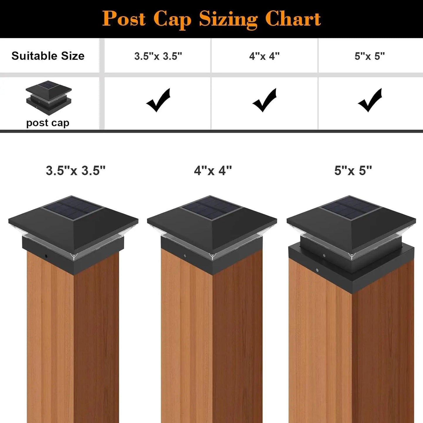 Solar Post Lamp 3000K 6000K Outdoor Garden Fence Pillar Head Light For Villa Gate Landscape Warm/Cold White IP65 Column Lamp