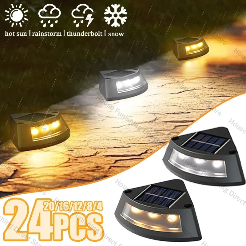 Outdoor Solar Step Lamp LED Decorative Lighting for Home Garden Staircase Patio Walkway Steps - Energy Efficient Garden Lights