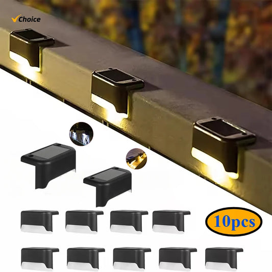 1~10pcs Solar Deck Lights Outdoor Step Lights Waterproof Led Solar Lights for Railing Stairs Step Fence Yard Patio and Pathway