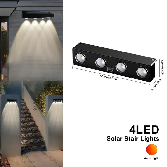 LED Solar Wall Sign Light Outdoor Waterproof Atmosphere Lighting Solar Powered Lamp for Outside Backyard Garden Street Fence