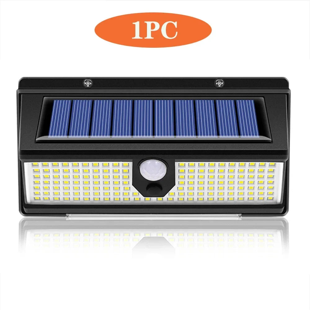 1PC Solar Wall Lights 190LED Outdoor Solar Wall Lamp PIR Motion Sensor Solar Decor Street Lamp IP65 Waterproof Garden Wall Light