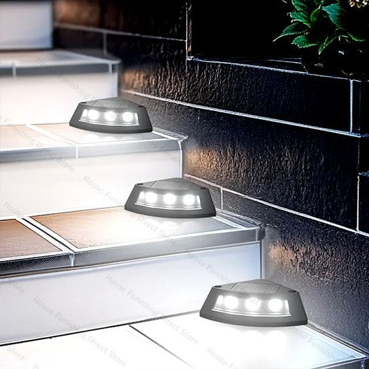 Solar Powered Step Lights Outdoor Garden Staircase Patio Walkway LED Decorative Lights Waterproof for Home Steps Outdoor Light