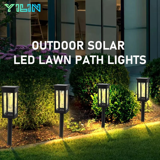 Solar Pathway Lawn Lights Outdoor Walkway Garden Tungsten lamp Waterproof Landscape Light Auto On/Off Lights for Yard Lawn Patio