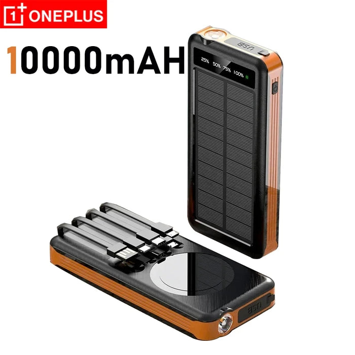 OnePlus Solar Power Bank Waterproof Outdoor Camping Portable Folding Solar Panels USB Output Sun Power For iPhone Real Capacity