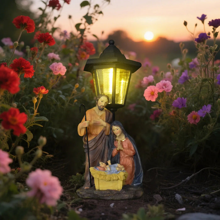 Christmas Trough Solar Light Ornament Outdoor Balcony Lawn Garden Path Atmosphere Light Statue  Garden Statues