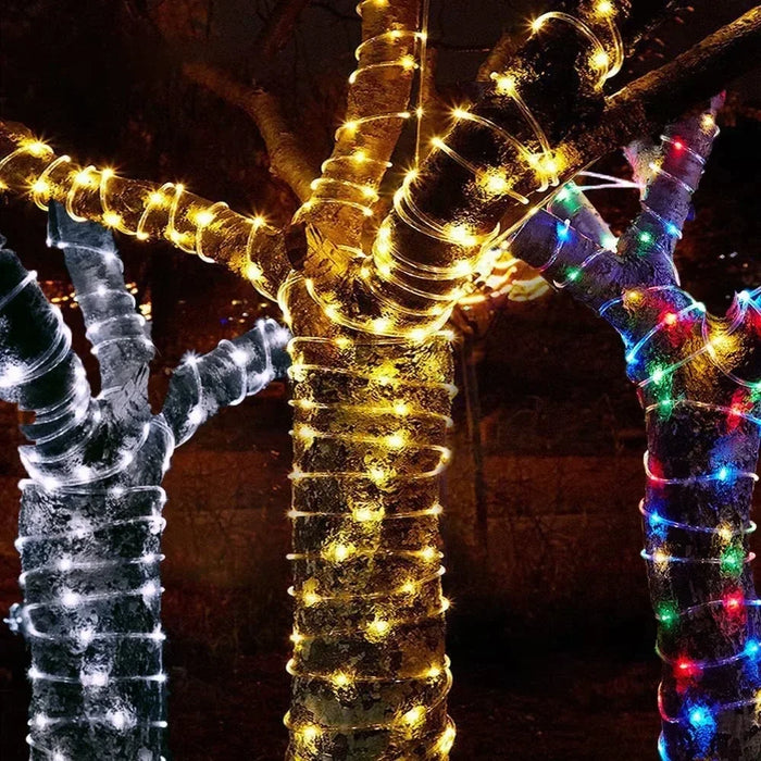 Solar String Light Outdoor Tube Rope Lights Waterproof Tube Lights for Home Garden Wedding Christmas Parties Decor Led Lights