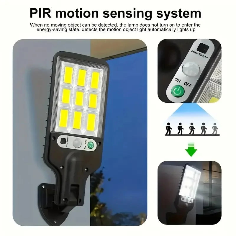Wide Solar Outdoor LED Wall Light