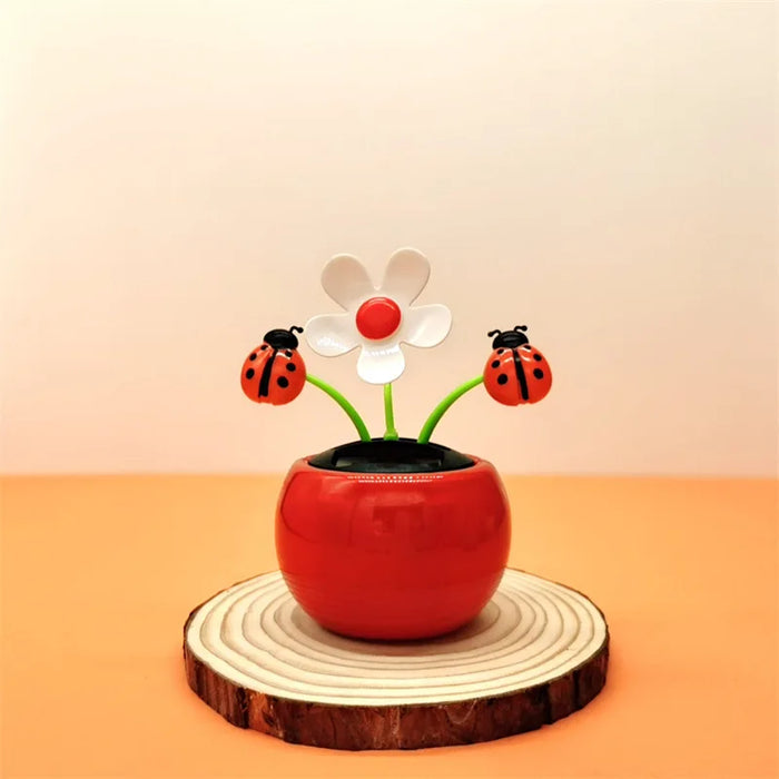 Solar Toys Cute Flower Butterfly Bee Swinging Doll Solar Car Ornament Creative Cartoon Flower Solar Desktop Ornament Decoration