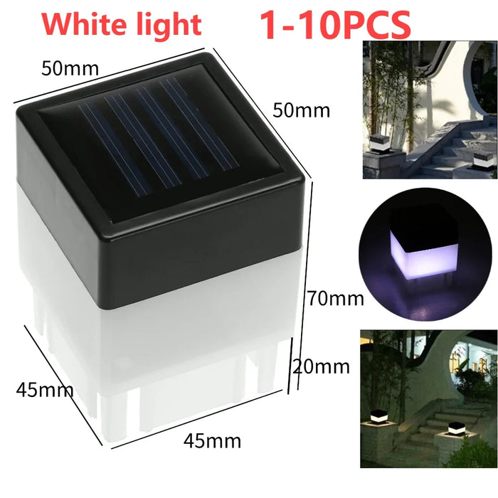 Solar LED Fence Lamp Pillar Light Solar Powered Insulating Sheet Insert Switch Waterproof Residential Corridor Fence Yard Lamp