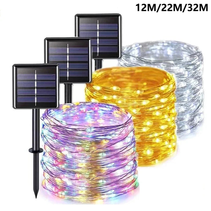 LED Solar String Light 8Modes Outdoor Garden Fairy Lights Led Twinkle Waterproof Lamp for Christmas Party Decor Lamp 12m/22m/32m