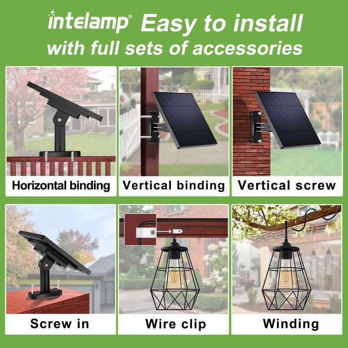 Solar Shed Lights Outdoor Indoor, Led Dusk to Dawn Battery Powered Pendant Lights, Waterproof Solar Hanging lamp for Gazebo Barn