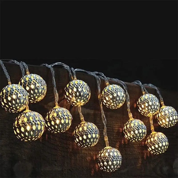 3.5M Solar String Lights Moroccan Ball RGB LEDs Perfect for Weddings Parties Birthdays Christmas Home Bedroom Garden Yard Decor