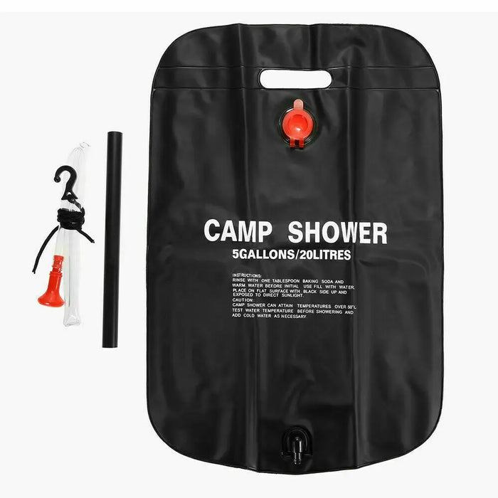 Solar Energy Water Shower Bag 20L Portable Foldable Heated Outdoor Camping RV Caravan Water Bag Travel Tools