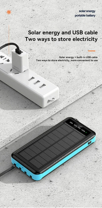 OnePlus Solar Power Bank Waterproof Outdoor Camping Portable Folding Solar Panels USB Output Sun Power For iPhone Real Capacity